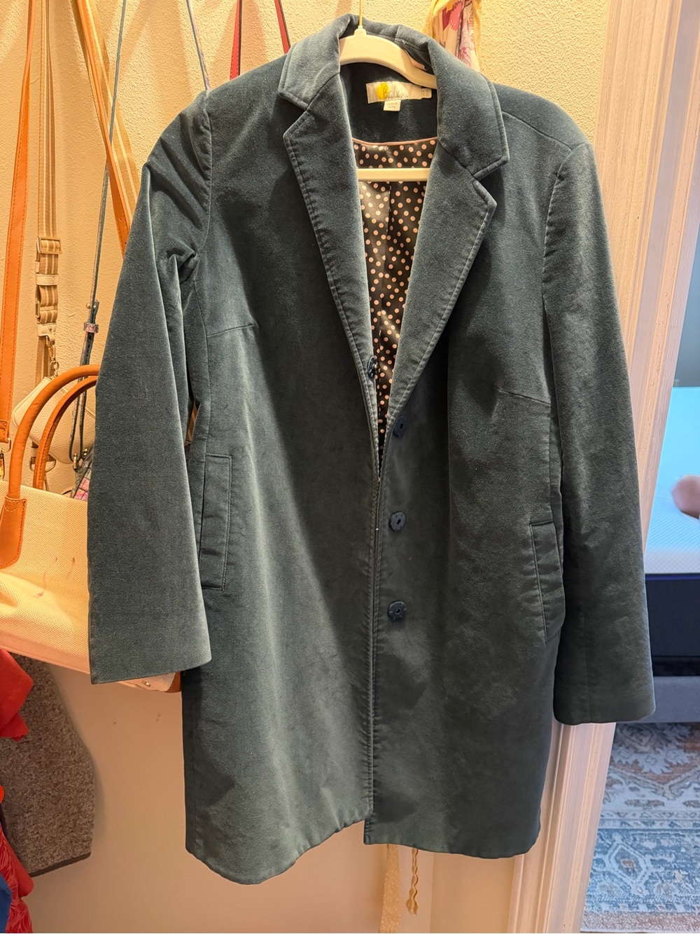 Boden Dark Teal Single-Breasted Blazer Coat